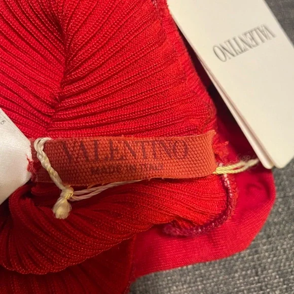 Valentino Silk Blend Ribbed Tights.Brand New. red wine color - Picture 11 of 11
